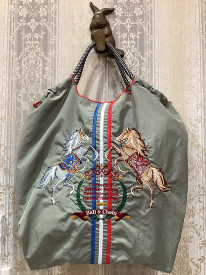 ☆ball＆chain エコバッグ TWO.HORSES (Mサイズ)