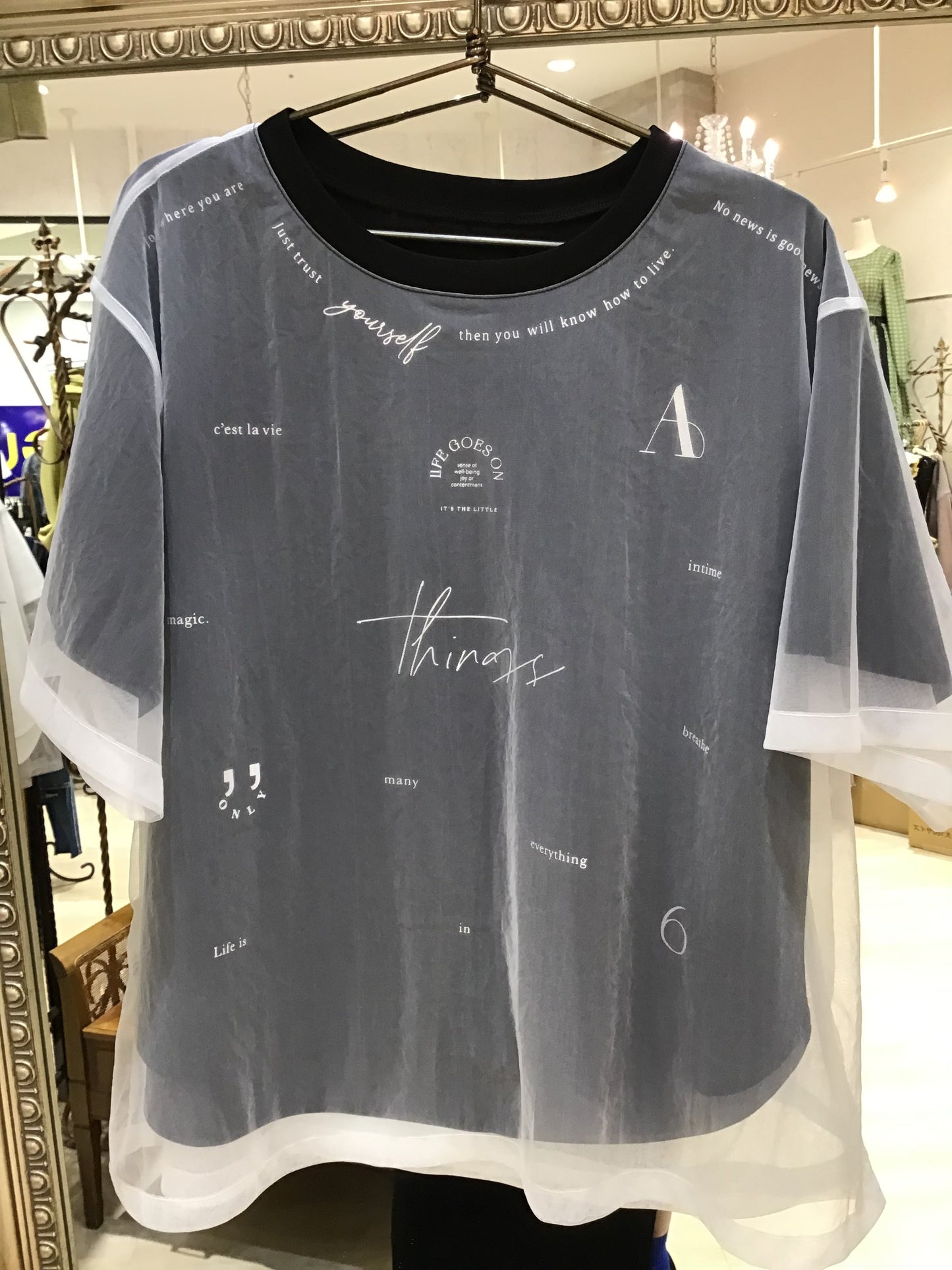 ☆Eimee Law チュールレイヤードランダムロゴTシャツ
